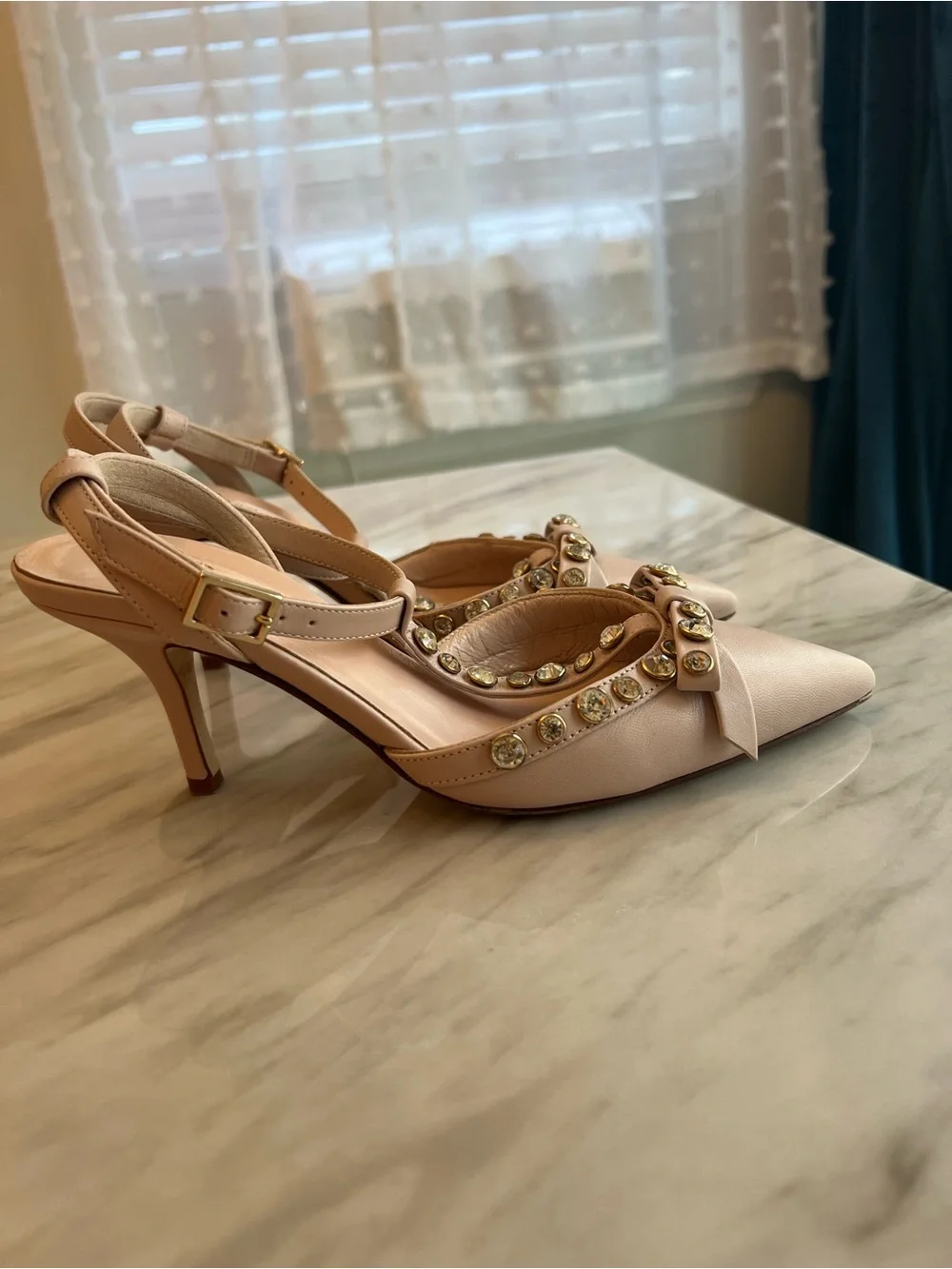 kate spade Blush Pink Embellished Pointed-Toe Heels
